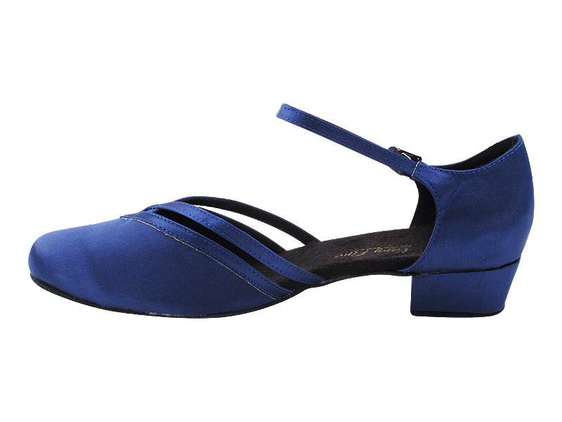 8881 301 Dark Blue Satin_Trim with 1" Heel (8881) in the photo