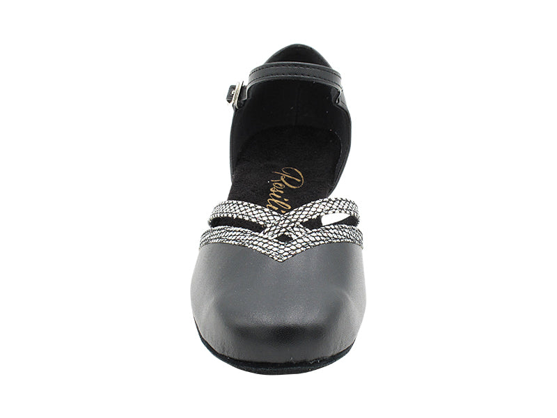 8881 Black Leather_97 Black Sparklenet Trim with 1" Heel (8881) in the photo