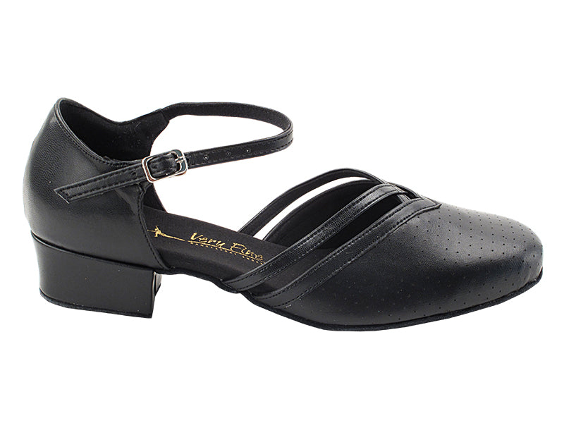 8881 Black Perforated Leatherl with 1" Heel (8881) in the photo