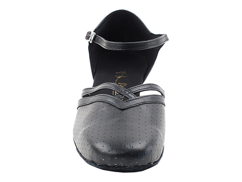 8881 Black Perforated Leatherl with 1" Heel (8881) in the photo