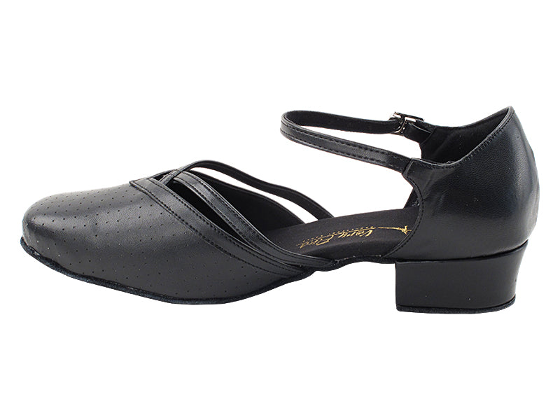8881 Black Perforated Leatherl with 1" Heel (8881) in the photo