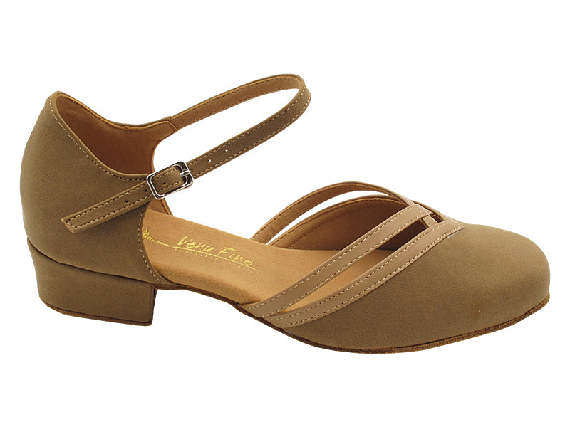 8881 Brown Nubuck & Beige Brown Trim with 1" women heel in the photo