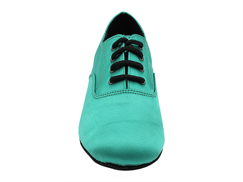 915108 302 Green Satin with Men 1.5" Latin Heel in the photo