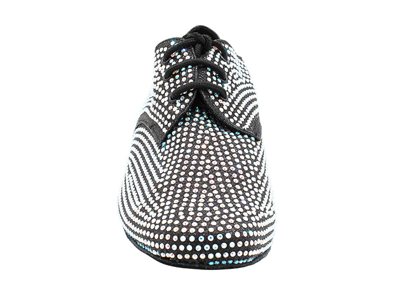 916103Bling Black Glitter Satin & Crystal AB with Men 1" Standard Heel (2002) in the photo