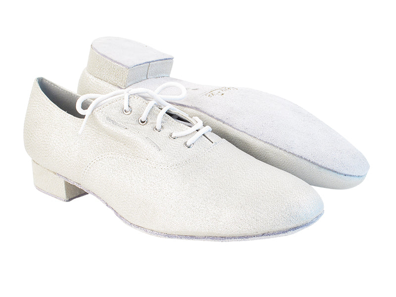919101 Silver Glitter Satin with 1" Standard Heel in the photo