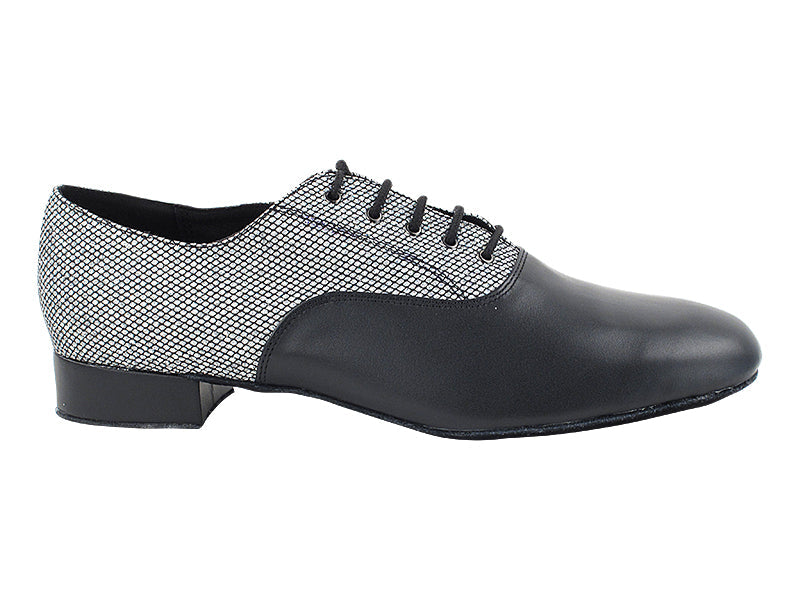 919101 Black Leather_F_H & 97 Black Sparklenet_B with Men 1" Standard Heel (2002) in the photo