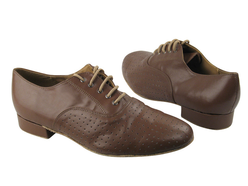 919101 Coffee Perforated Leather with 1" Heel in the photo