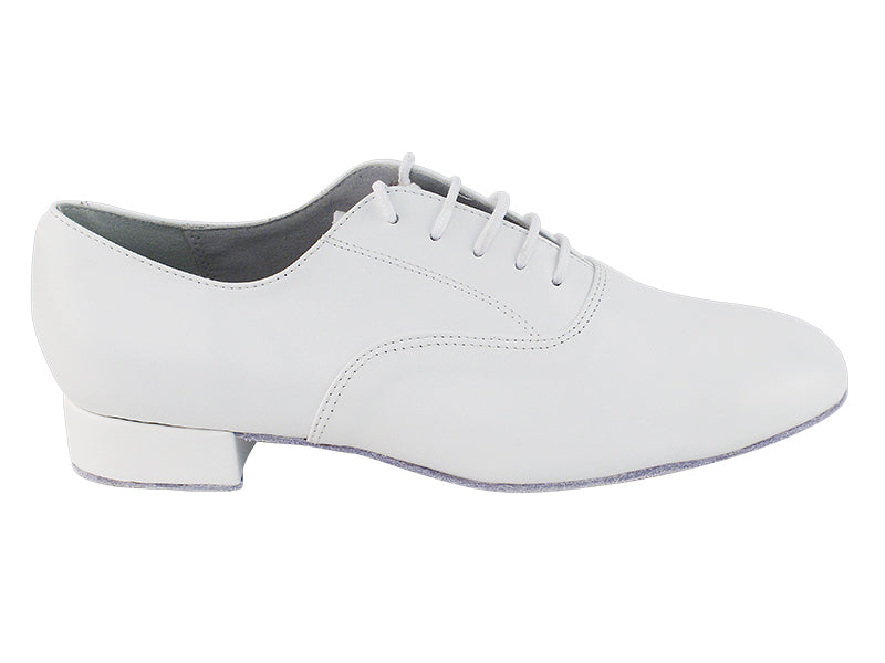 919101 White Leather with 1" Standard Heel in the picture