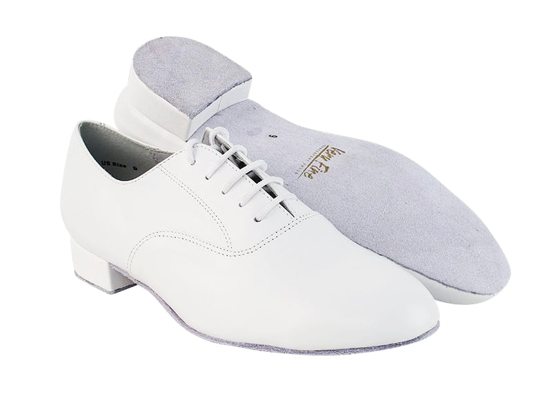 919101 White Leather with 1" Standard Heel in the picture
