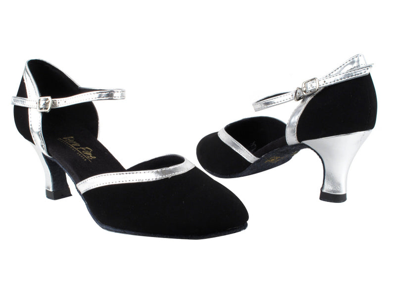 9621 136 Black Nubuck_Silver Leather Trim with 2.5" Heel in the photo