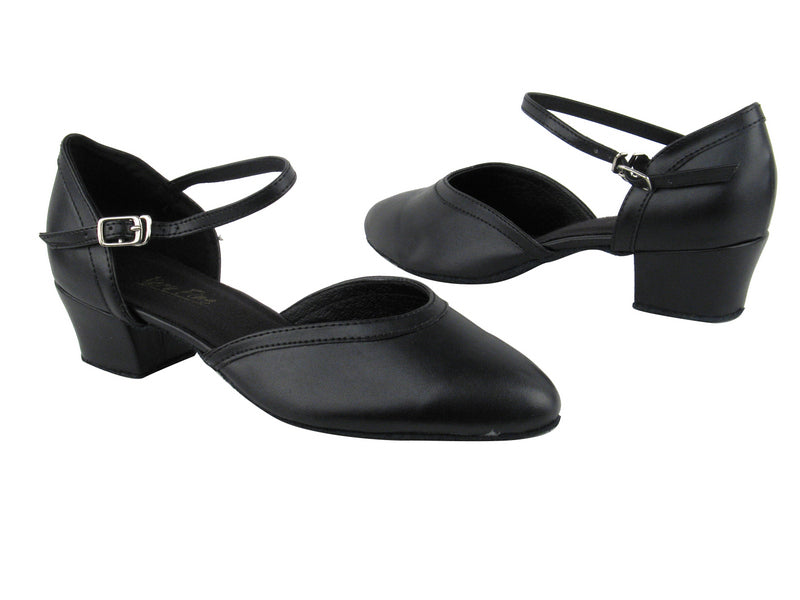 9621 Black Leather_Black Leather Trim with 1.5" Heel in the photo