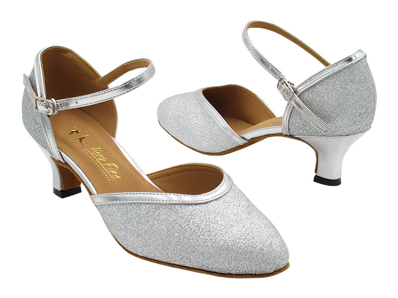 9621 Silver Stardust_Shinny Silver Leather Trim with 2.5" Heel (2899) in the photo