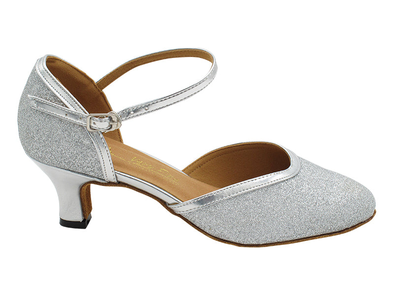 9621 Silver Stardust_Shinny Silver Leather Trim with 2.5" Heel (2899) in the photo