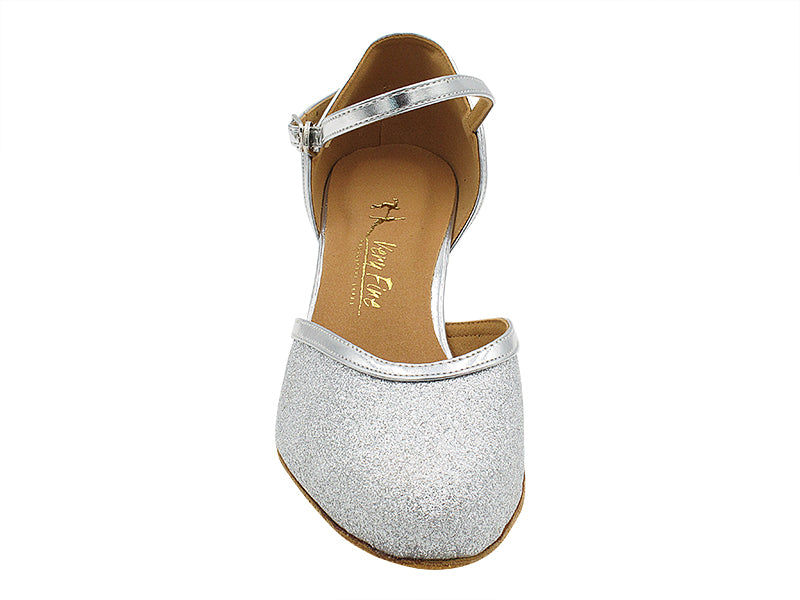 9621 Silver Stardust_Shinny Silver Leather Trim with 2.5" Heel (2899) in the photo