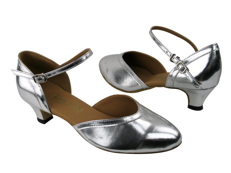 9621 Silver Leather_Silver Leather Trim with 1.3" Cuban heel in the photo