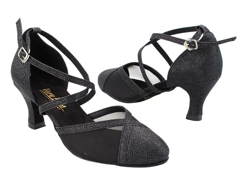 9622 273 Black Glitter_Black Mesh with 2.5" Heel (2899) in the photo