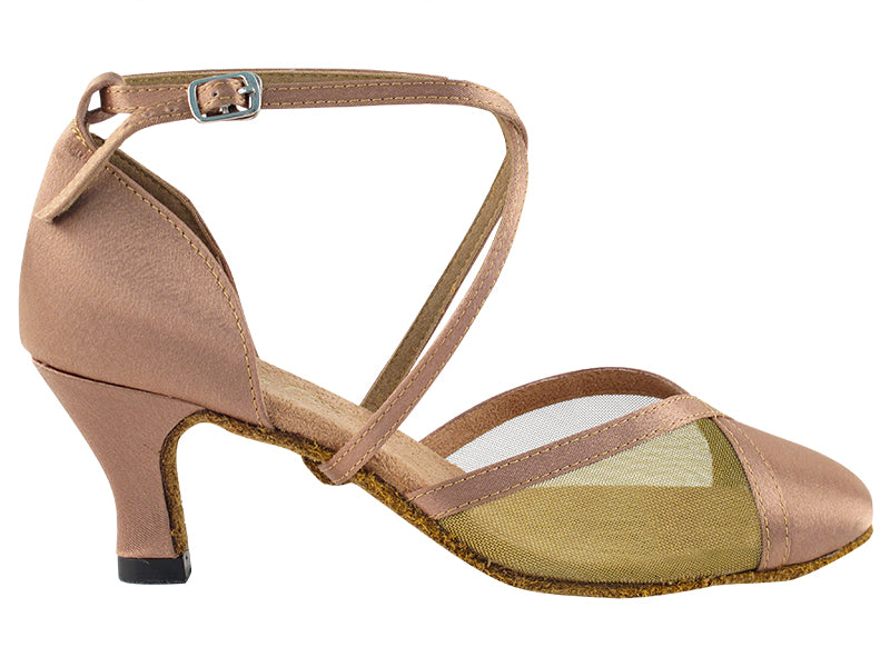 9622 Satin marron et maille dorée