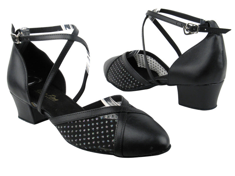 9622 Black Leather_T_109 Mesh with 1.5" medium heel in the photo