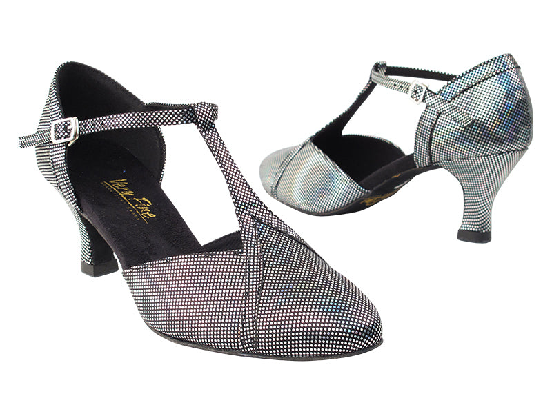 9625 87 Black Laser Satin with 2.5" low heel in the photo