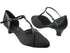 9625 Black Satin & Black Patent Trim with 1.3" Heel in the photo