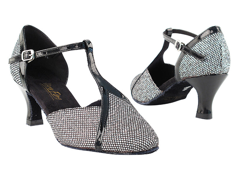 9625 Black Sparklenet & Black Trim with 2.5" low heel in the photo