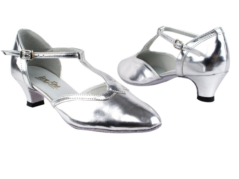 9627 55 Silver Leather_Whole Shoes with 1.3" Heel in the photo