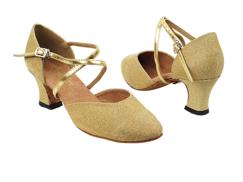 1688 62 Gold PU with 2.5" Heel in the photo