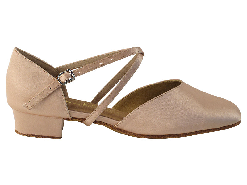 9691FT Flesh Satin with 1" Flat Heel in the photo