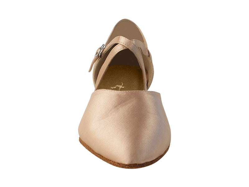 9691FT Flesh Satin with 1" Flat Heel in the photo