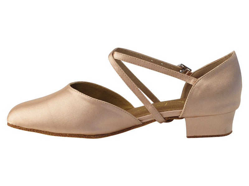 9691FT Flesh Satin with 1" Flat Heel in the photo