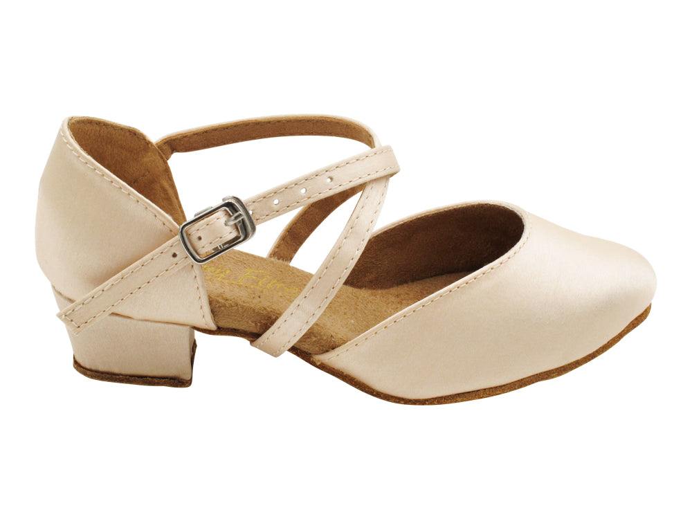 9691G Dark Tan Satin with 1.5" heel in the photo