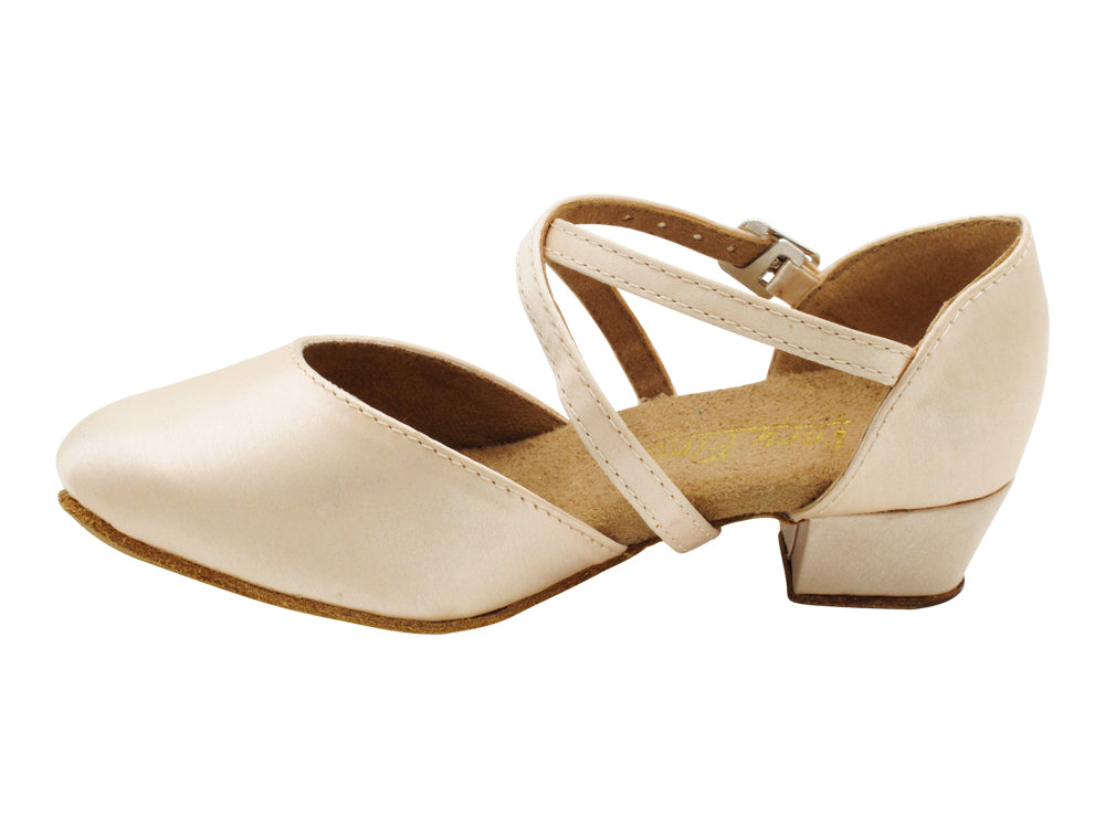 9691G Dark Tan Satin with 1.5" heel in the photo