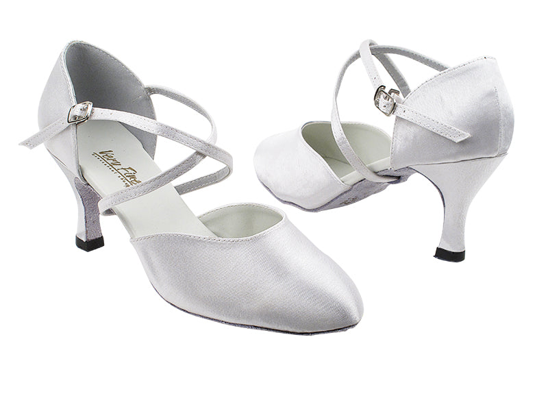 9691 White Satin with 2.75" heel in the photo