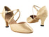 9691 Light Brown Satin with 2.5" low heel in the photo