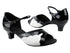 C1616 BD67 Glitter Silver Satin_BA60 Black Patent Trim with 1.2" heel in the photo