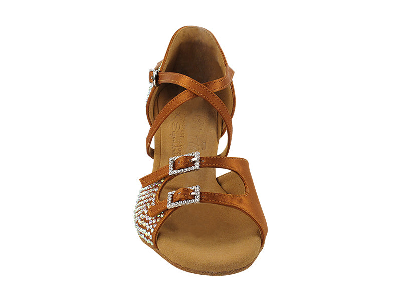 C1620XCC Dark Tan Satin & Stone with 1.2" Cuban Heel (CI) in the photo