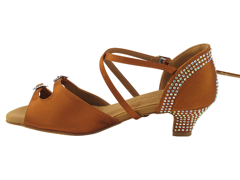 C1620XCC Dark Tan Satin & Stone with 1.2" Cuban Heel (CI) in the photo