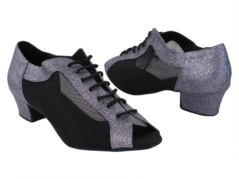 C1643 11 Grey Stardust_Black Mesh with 1.5" Heel (NTD) in the photo