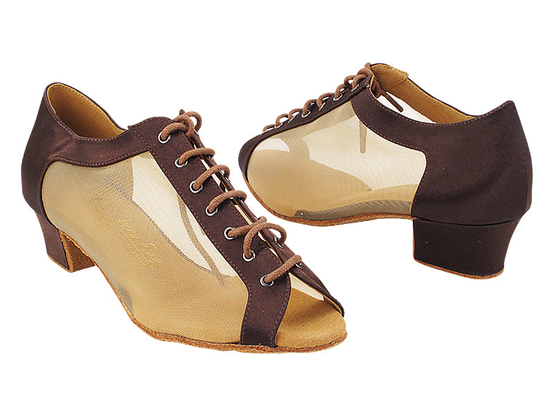 C1643 82 Dark Coffee Satin_Flesh Satin with 1.5" Heel (NTD) in the photo