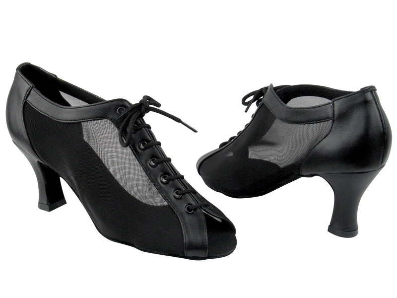 C1643 Black Leather_Black Mesh with 2.5" heel in the photo