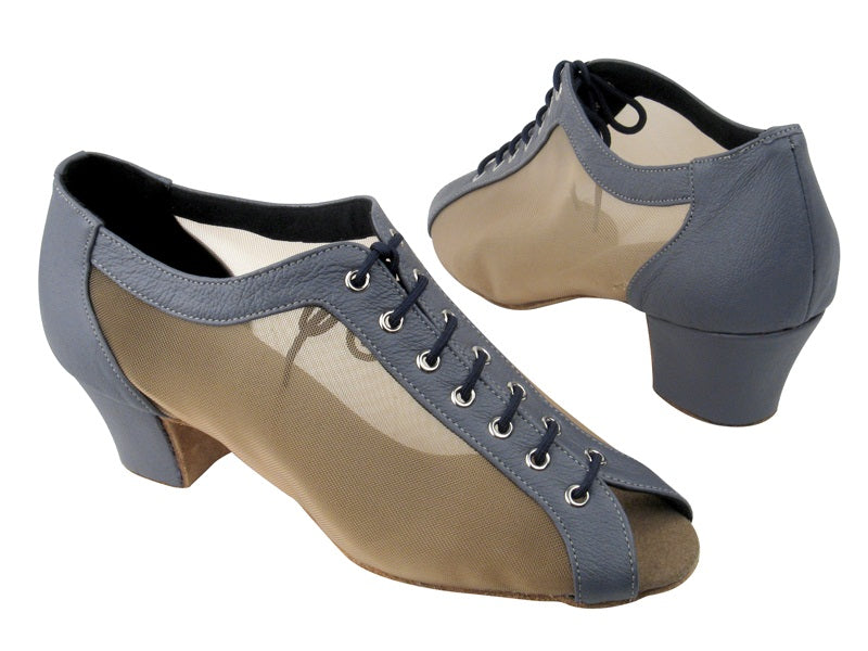 C1643 Grey Light Leather_Flesh Mesh with 1.6" Medium heel in the photo