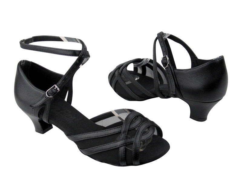 C1657 BA48 Black Leather_Black Mesh with 1.2" Cuban heel in the photo