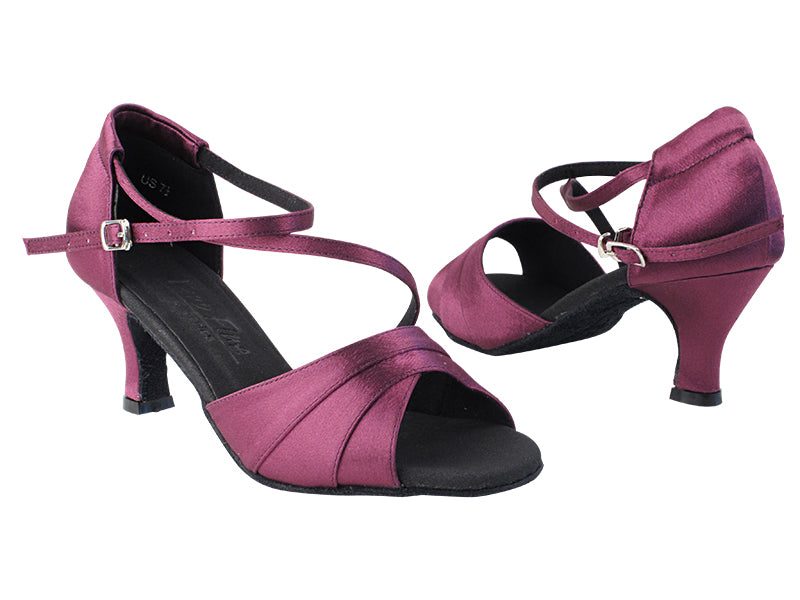 C1659 119 Purple Satin with 2.5" low heel in the photo