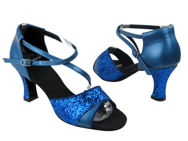 C1659 BH4 Blue Sparkle (H)_BB18 Gem Blue Leather with 2.5" heel in the photo