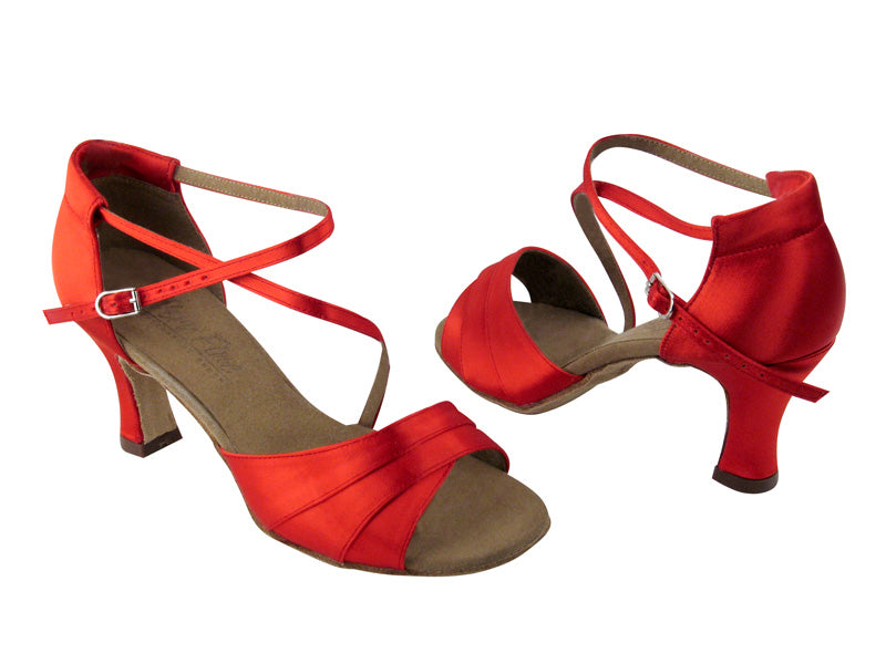 C1659 Red Satin with 2.5" Heel in the photo