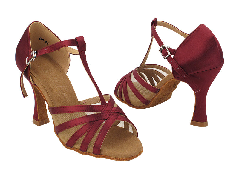 C16612 122 Burgundy Satin_Flesh Mesh