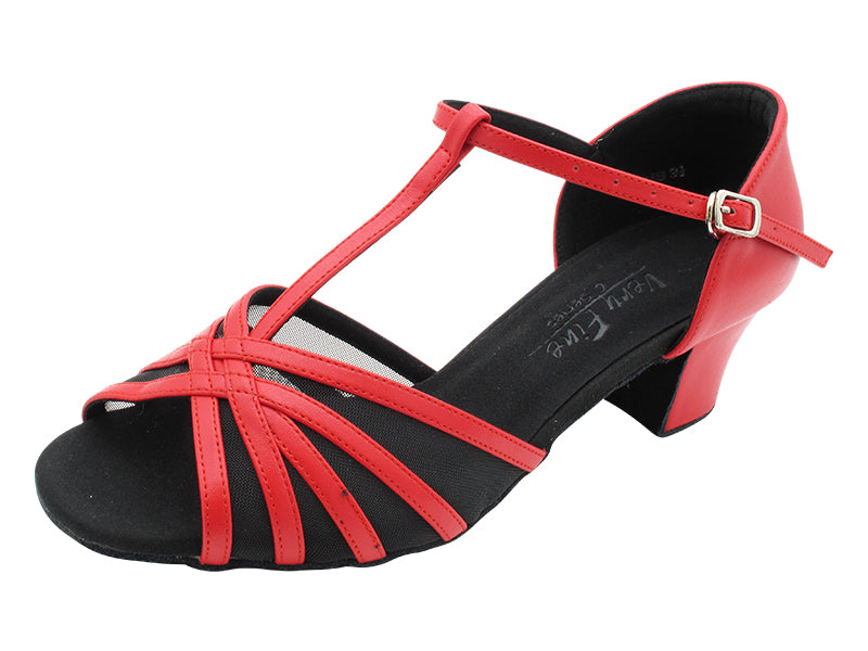 C16612 217 Red Leather & Black Mesh with 1.6" Medium Heel (NJ) in the photo