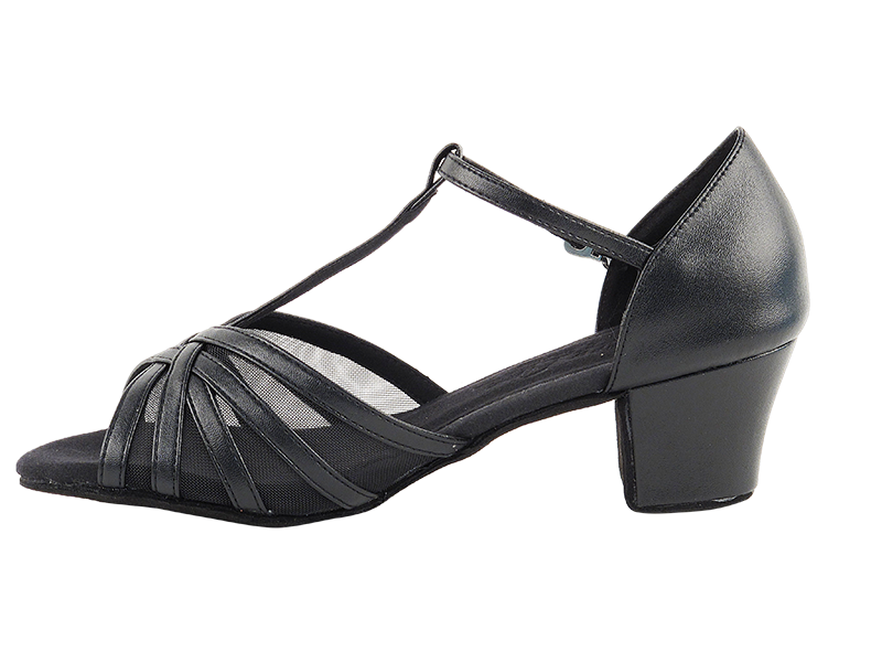 C16612 Black Leather with 1.6" Medium Heel in the photo
