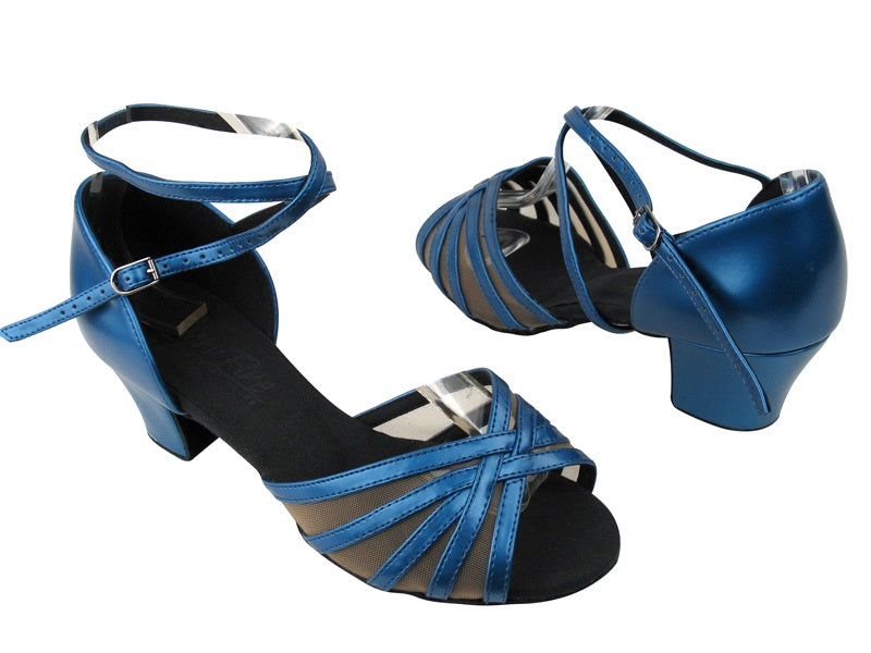C1670C BB18 Gem Blue Leather_Flesh Mesh with 1.6" Medium heel in the photo