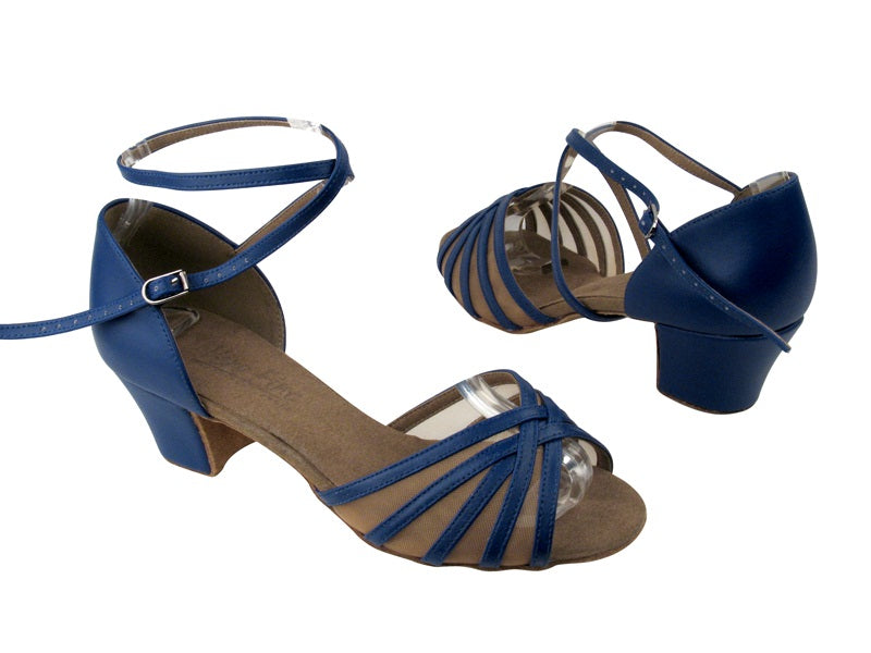 C1670C BB19 Dark Blue Leather_Flesh Mesh with 1.6" Medium heel in the photo